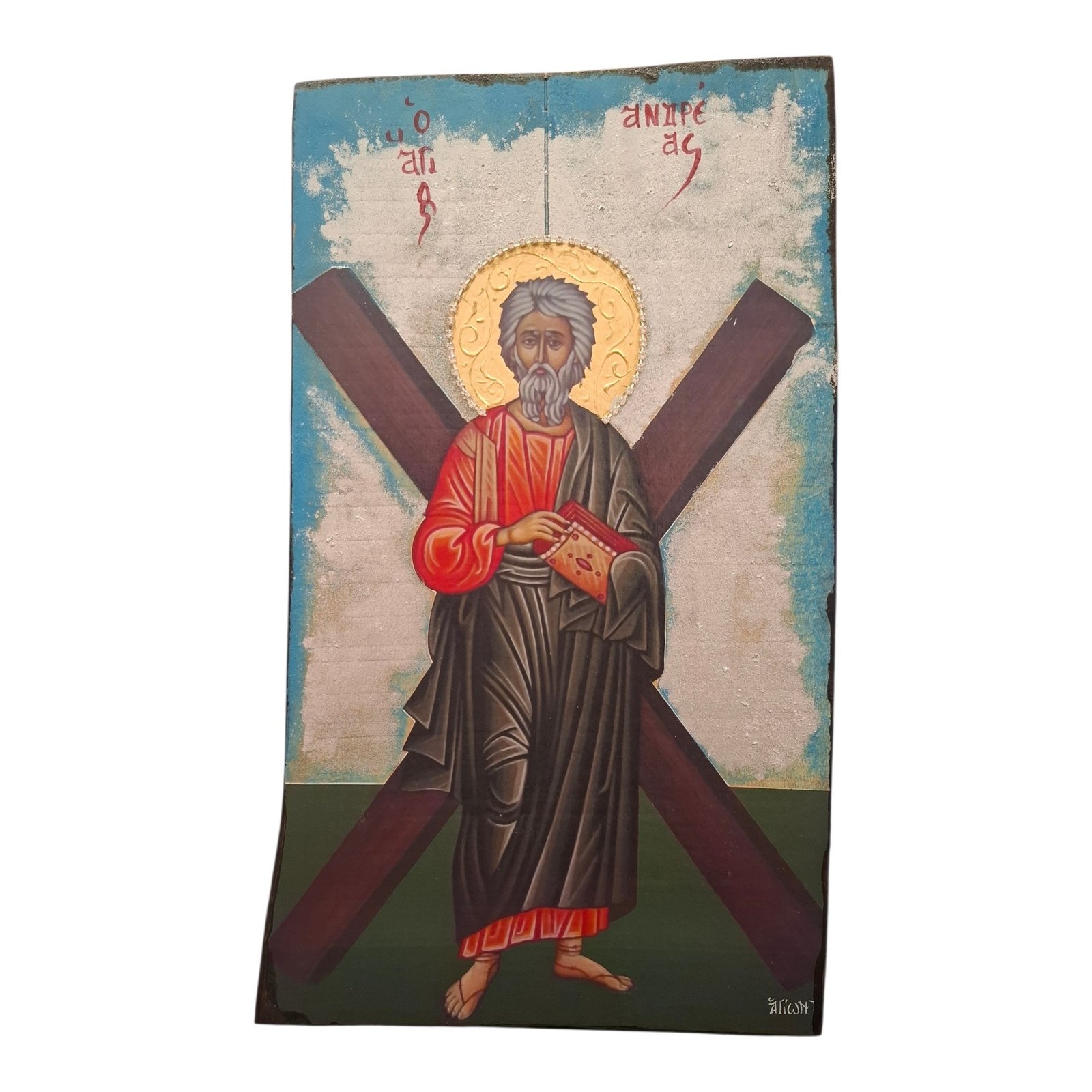 Επιζωγραφισμένη εικόνα μικτής τεχνικής